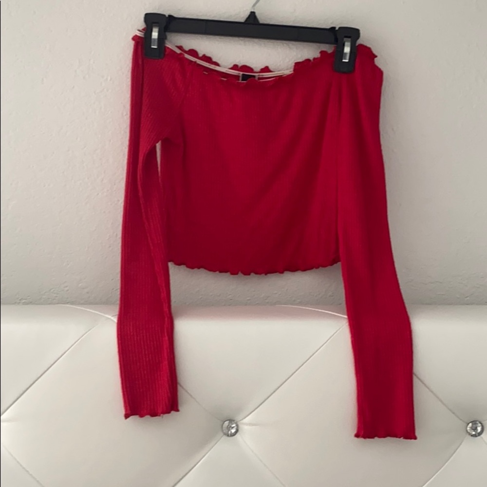 Red crop top